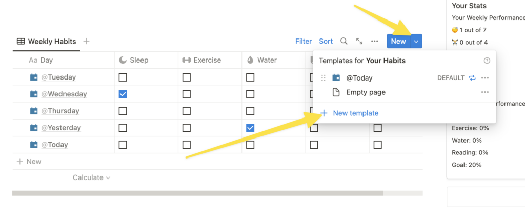 Use Recurring Templates for Habit Tracker