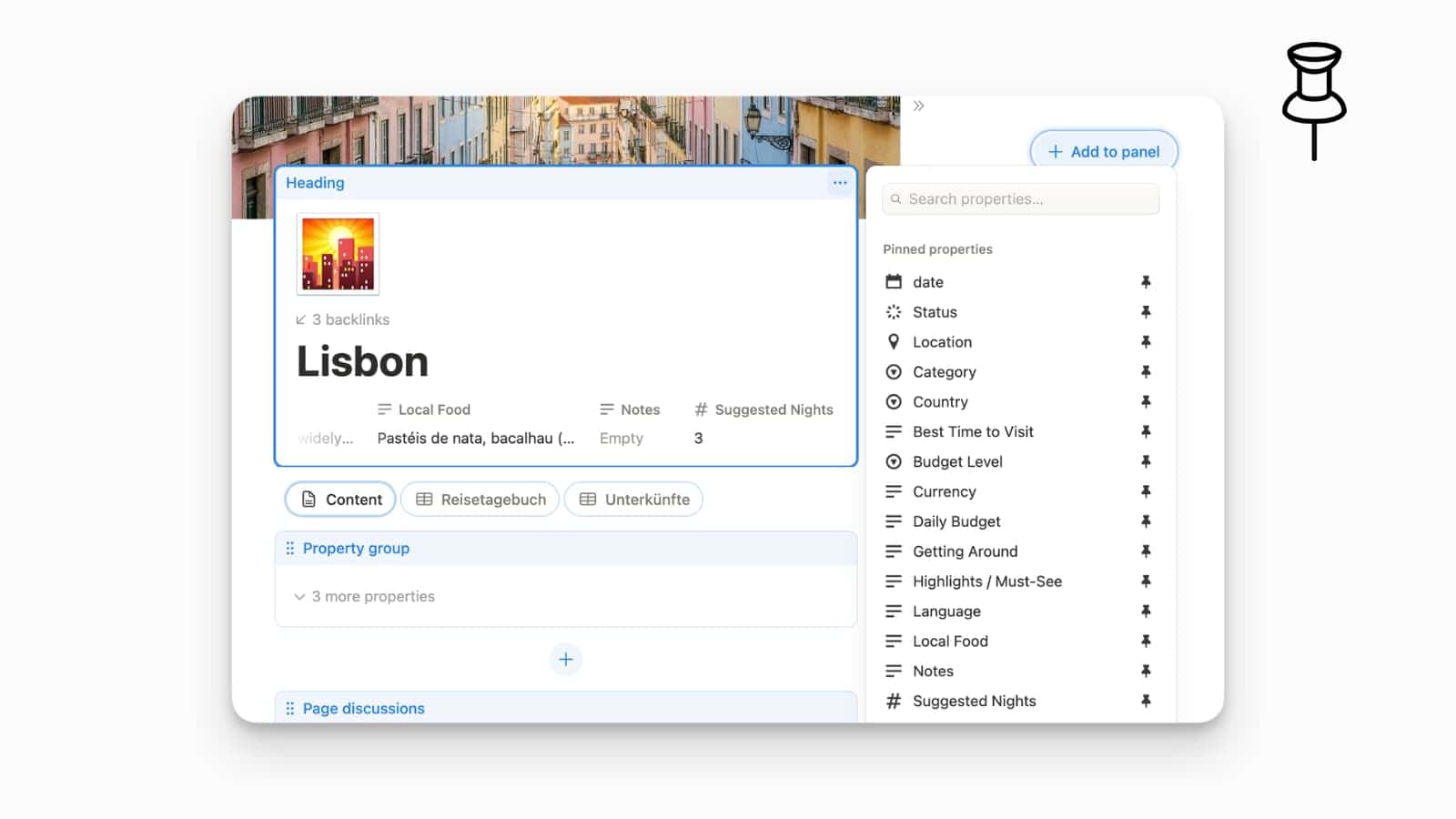 More Pins in Notion Database Layout design