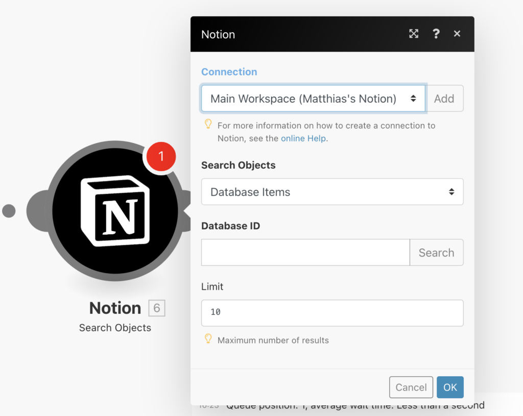 Quickly add images to Notion via Integromat