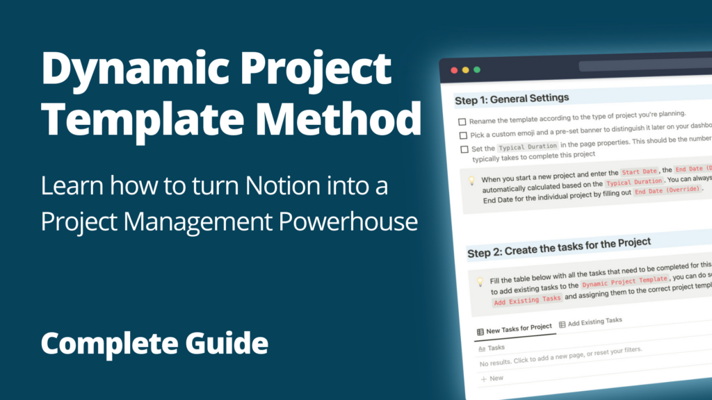 Dynamic Project Templates Method for Notion