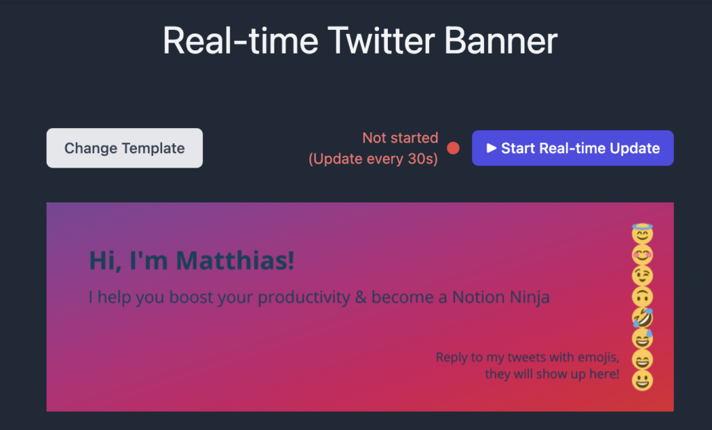 Dynamic Banner for Twitter Bio