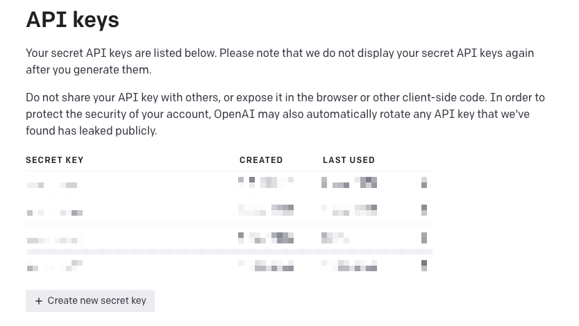 How to generate a new OpenAI API Key