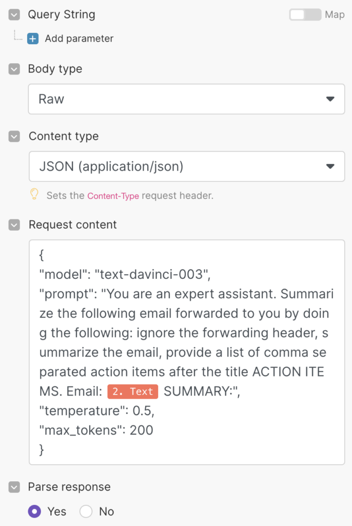 Extract tasks from email for Notion