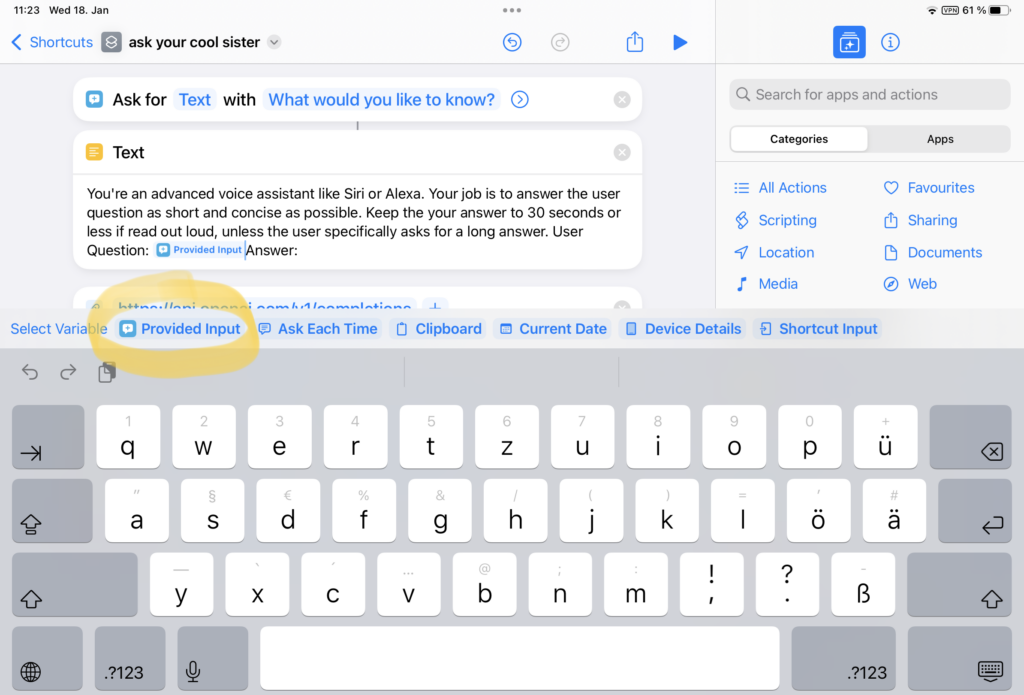 Build a shortcut on your iPad