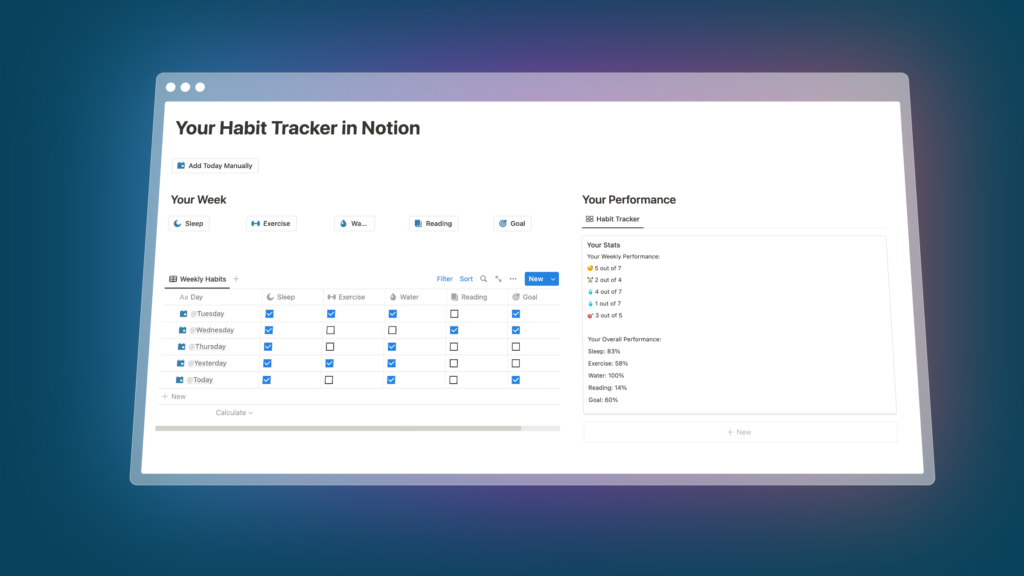 Free Notion Habit Tracker Template