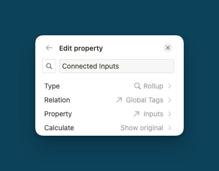 Roll-up Configuration for Global Tags