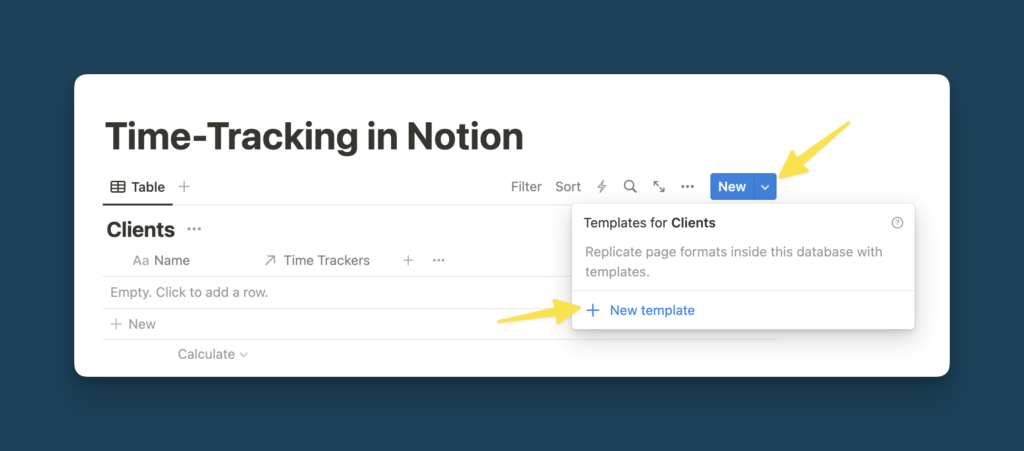 Create Notion Database Template