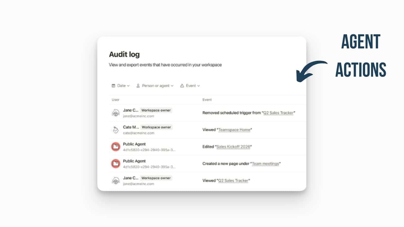Agents Audit Log
