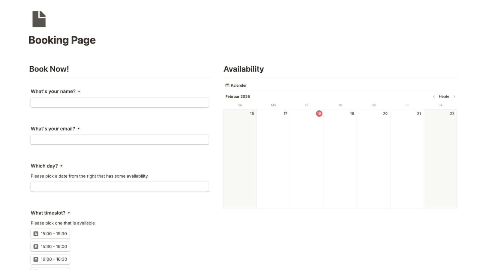 Book Meetings On Autopilot In Notion Free Notion Template