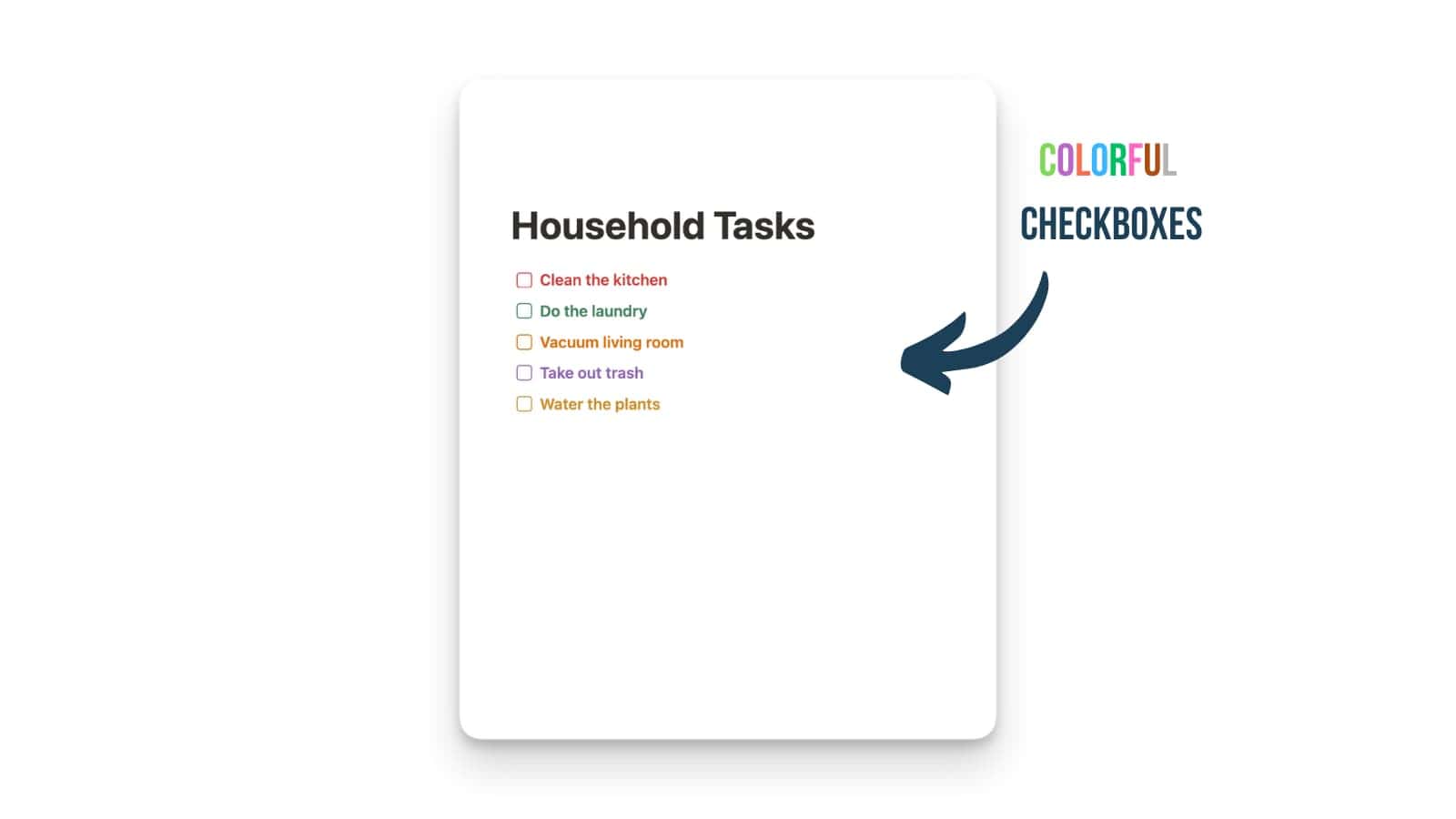 Colorful Checkboxes in Notion