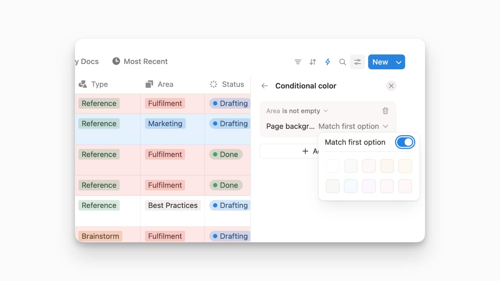 Notion conditional color for formulas, relations, and rollups