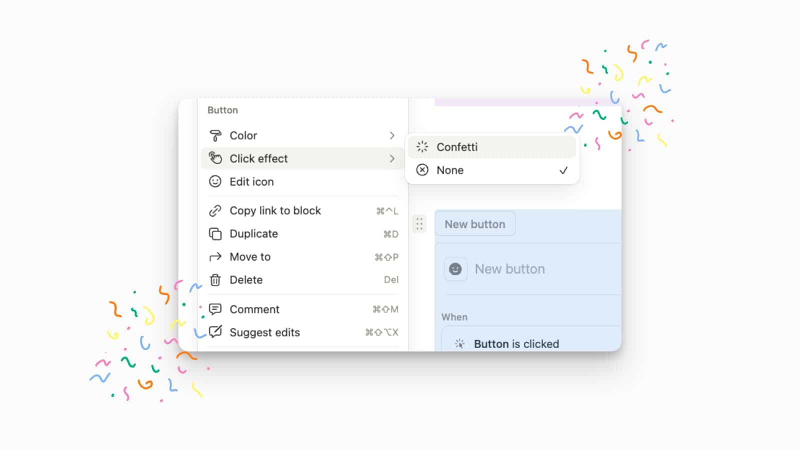 Confetti Effect for Notion Buttons