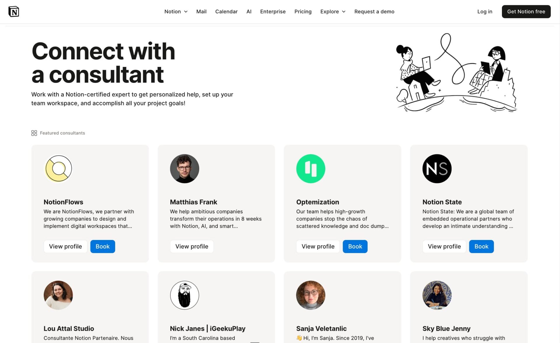 MF Consulting as a featured consultant on the official Notion Gallery
