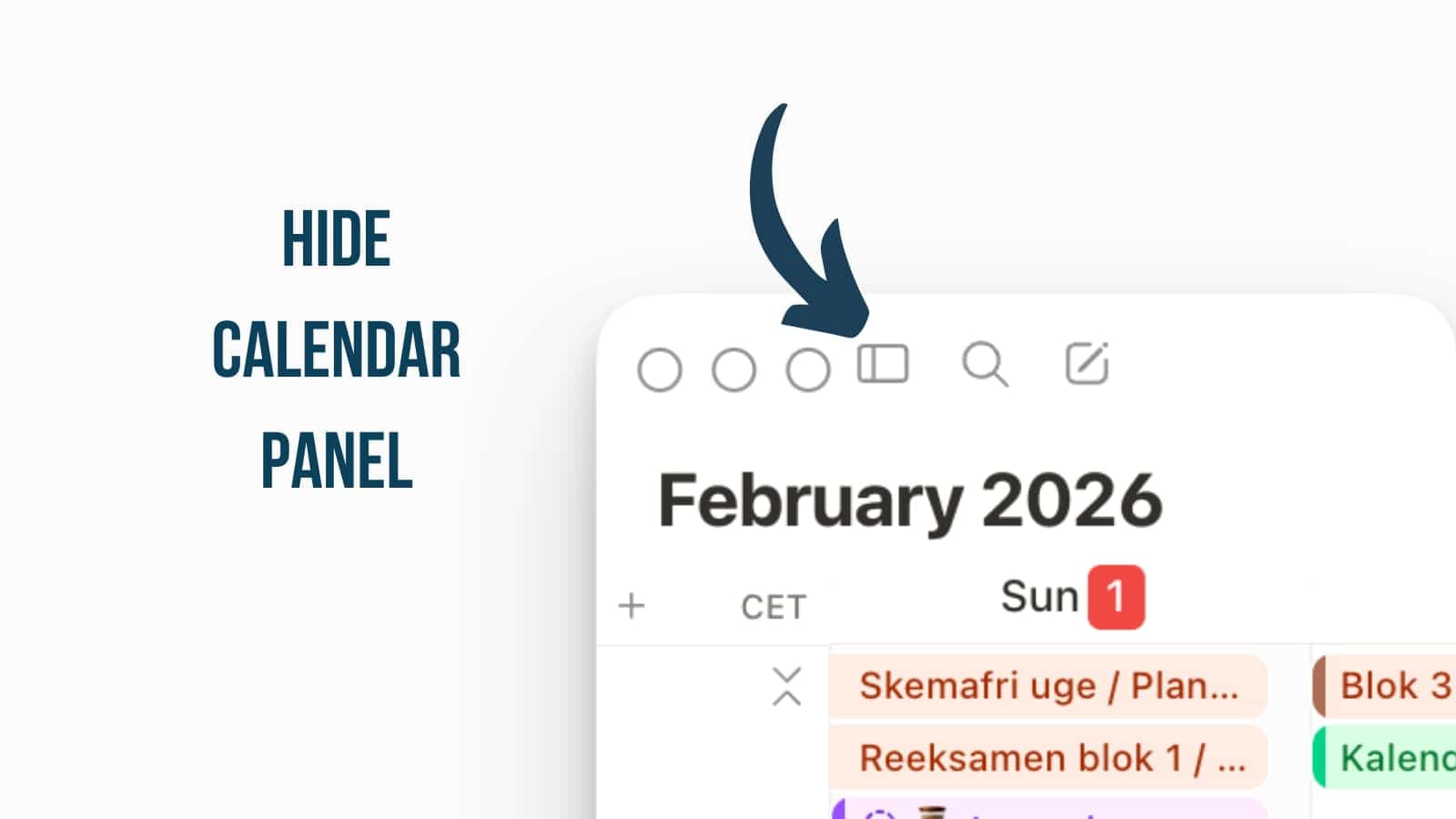 Hide Notion Calendar Panel