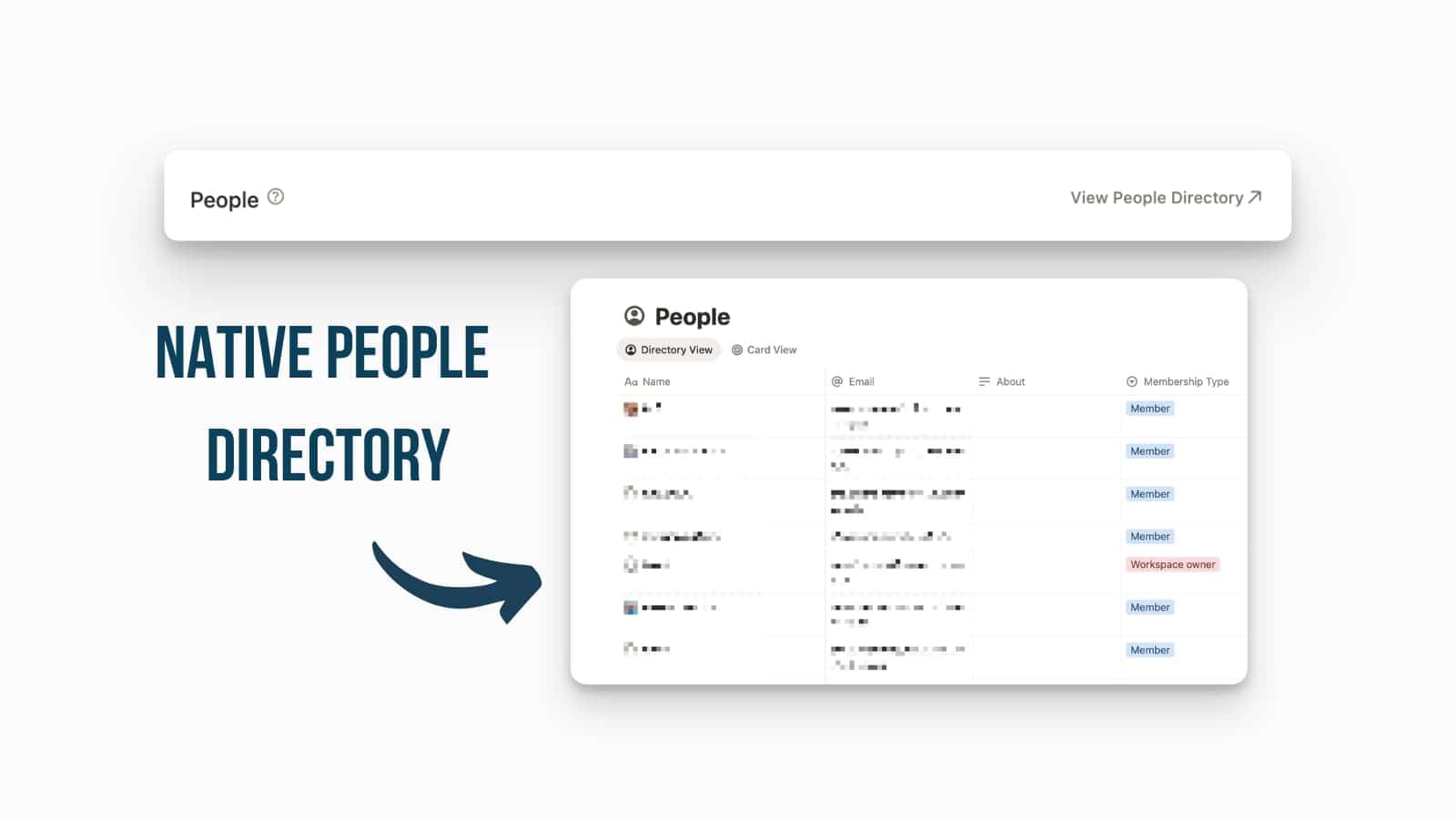 Native People Directory in Notion