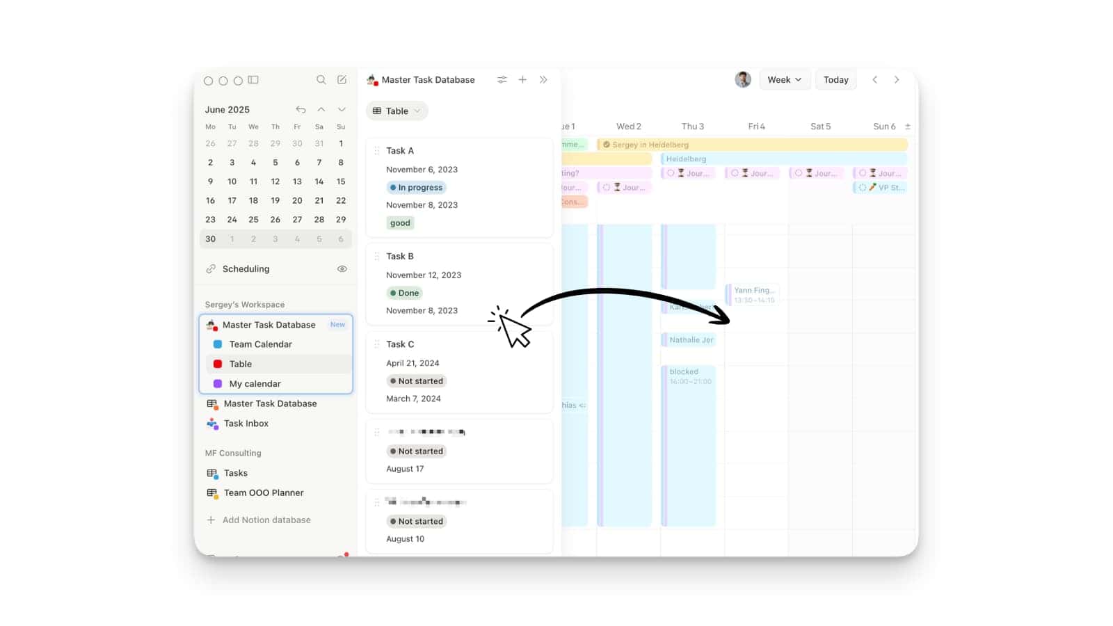 Notion Calendar Integrates Database Views