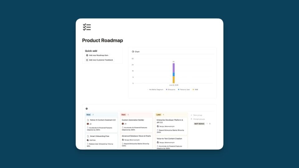 Product Roadmap Free Notion Template