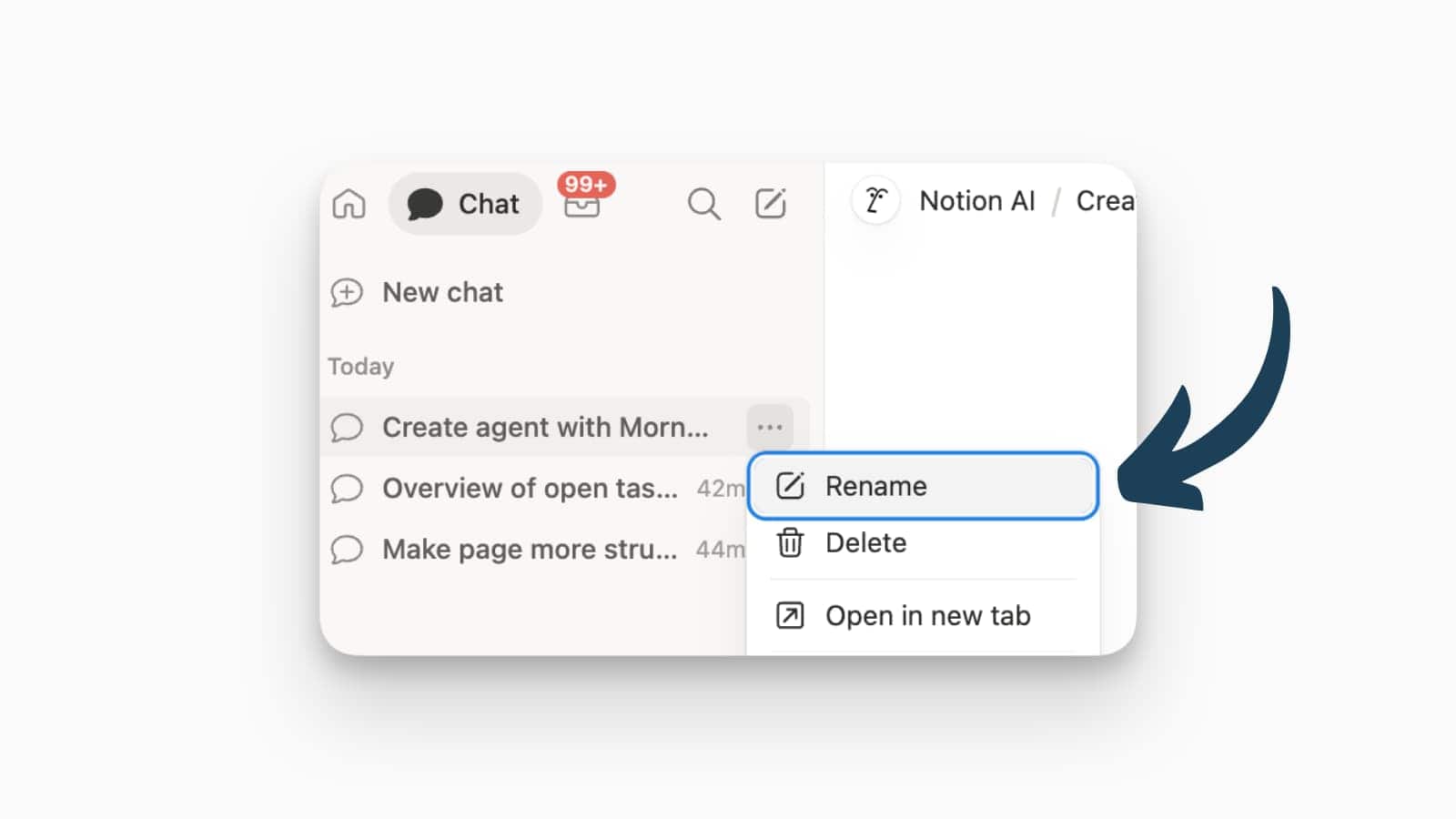 Rename Notion AI Chat Threads
