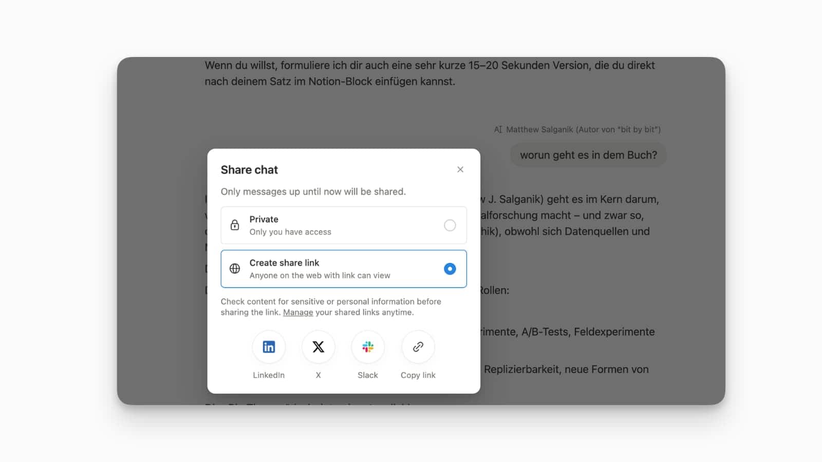 Share notion AI COnversations