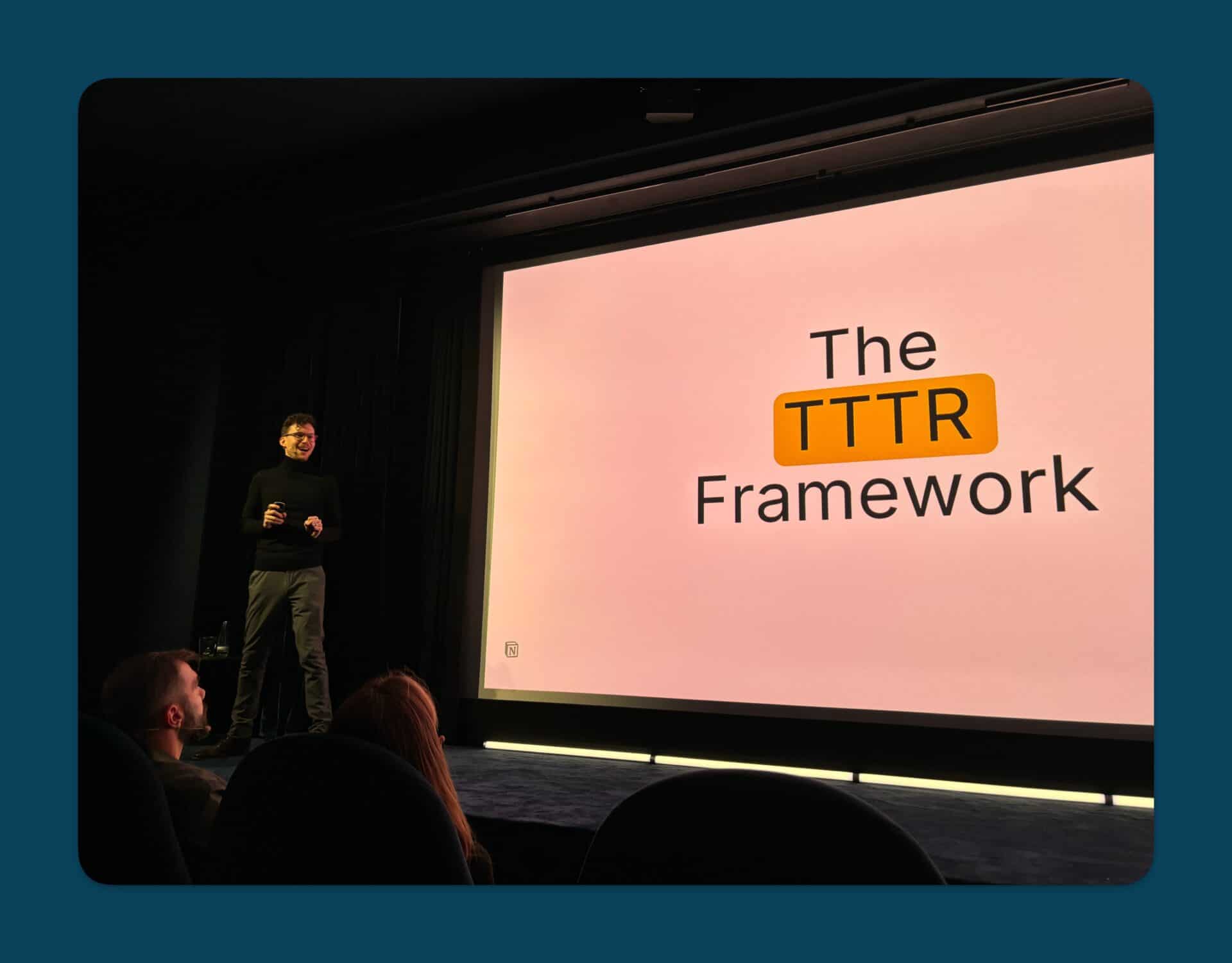 Notion Consultant Matthias Frank speaking at Notion Conference
