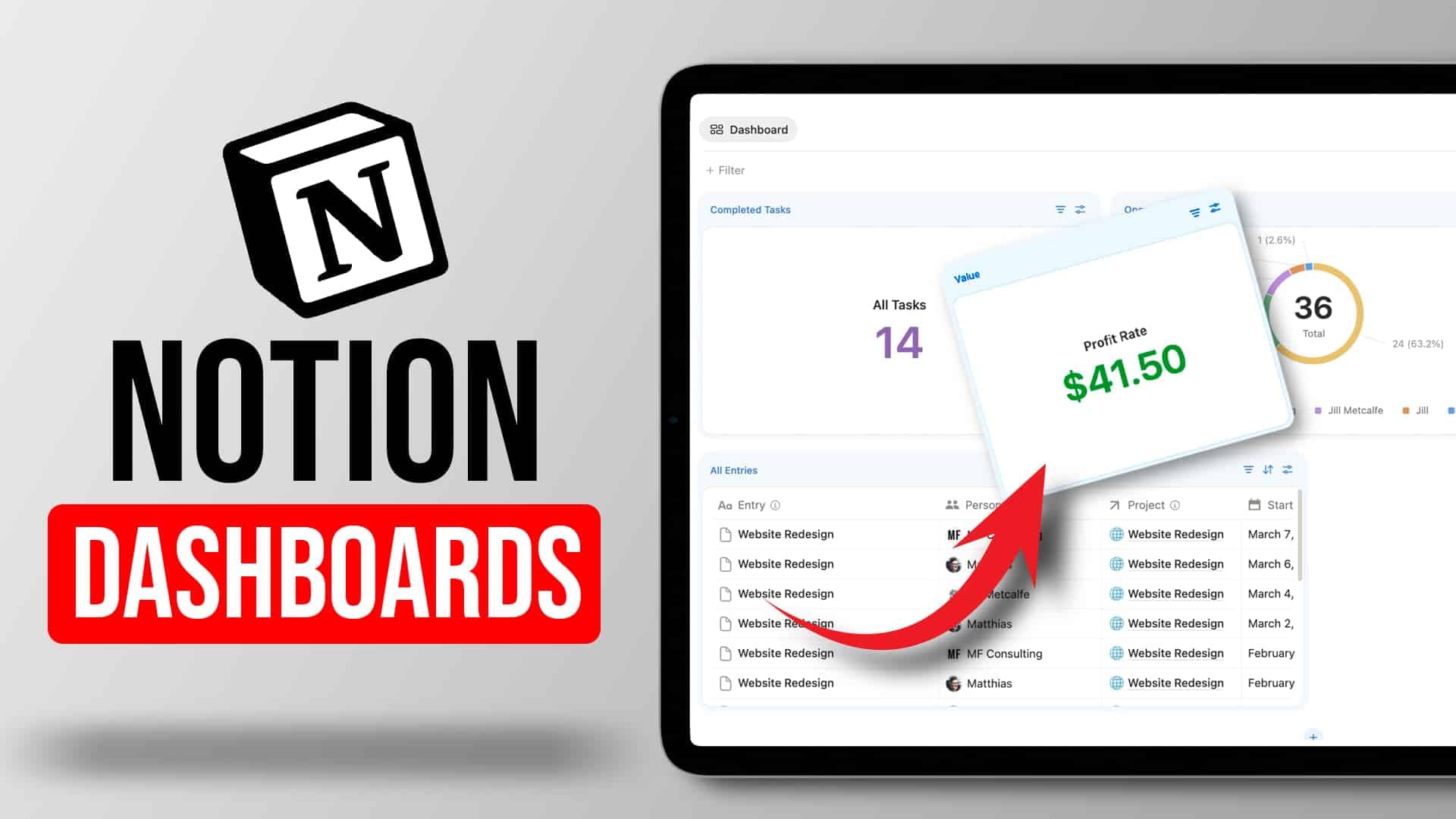 Notion Dashboards Database View
