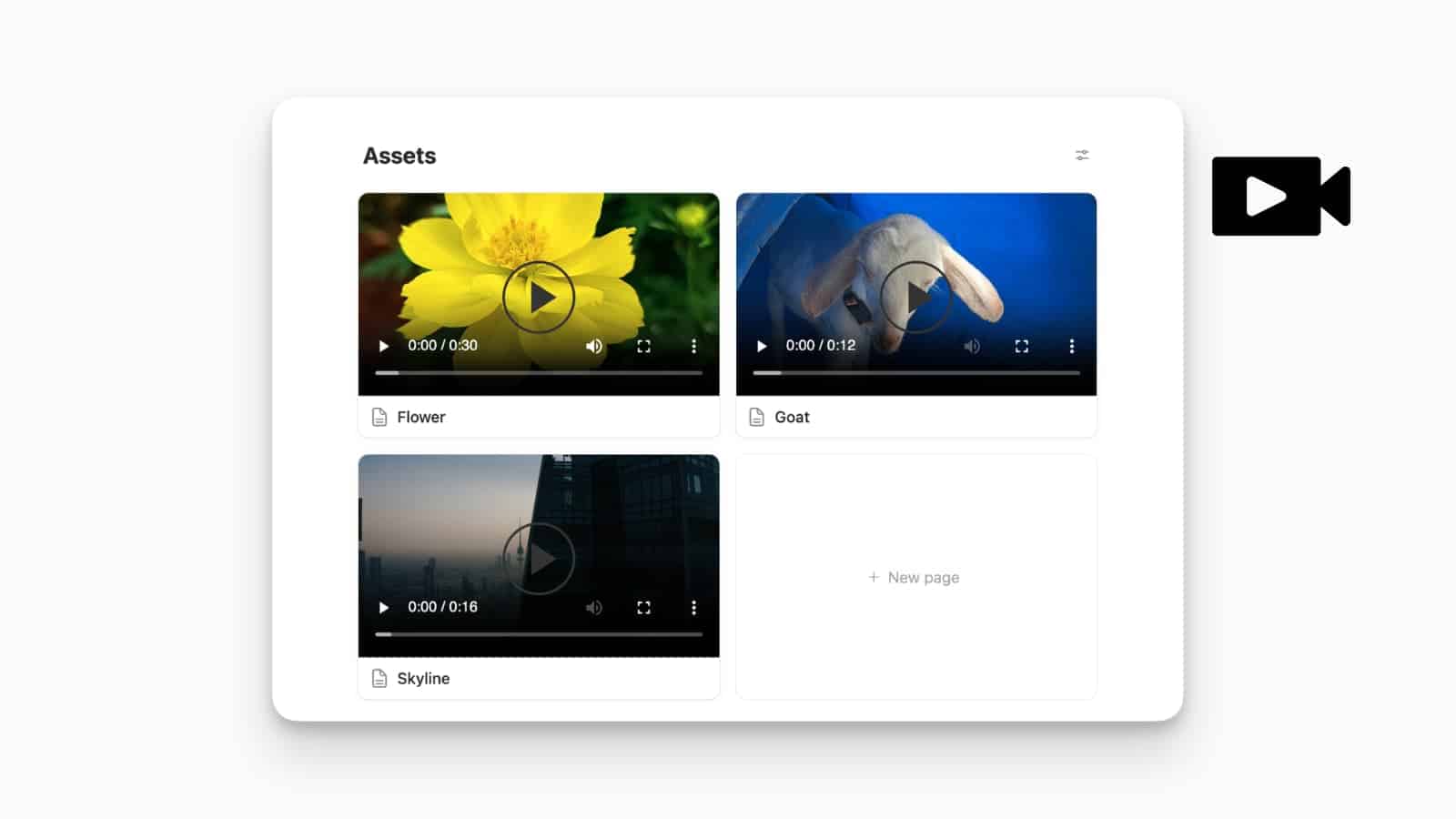 Videos in Gallery View