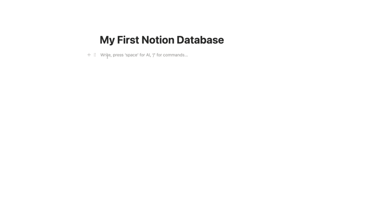 Creating an inline database in Notion