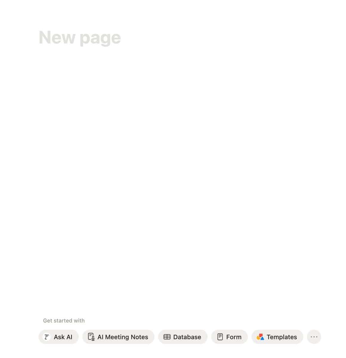 how to create a database in Notion, step one