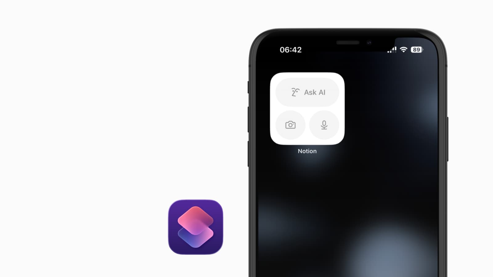 notion AI shortcut ios