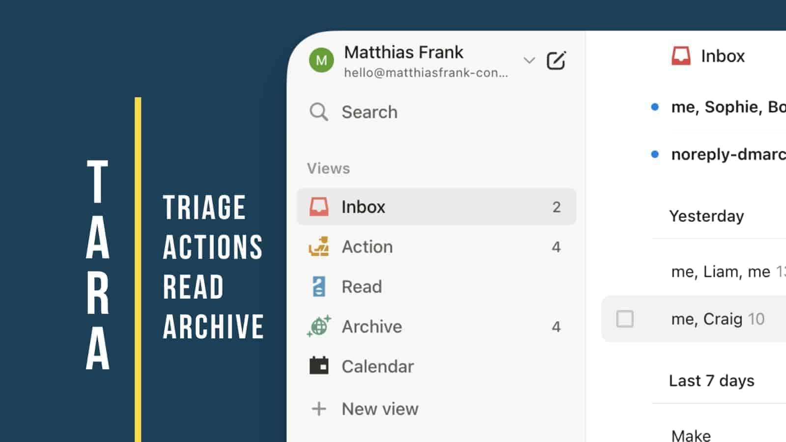 The TARA Method for smart email management in Notion Mail