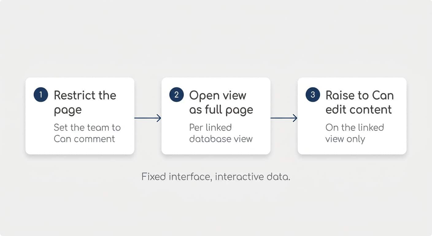 Three-step permission setup to protect a dashboard