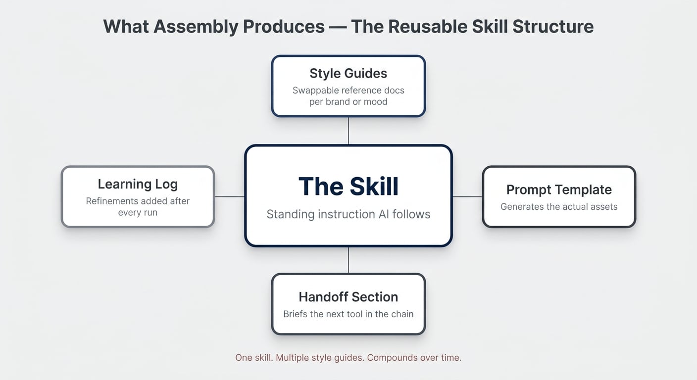 What assembly produces — the reusable skill structure